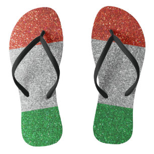 Chanclas Purpurina de diosa italiana Bandera de Italia Canc