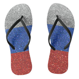 Chanclas Purpurina de diosa rusa Bandera de Rusia Canción d
