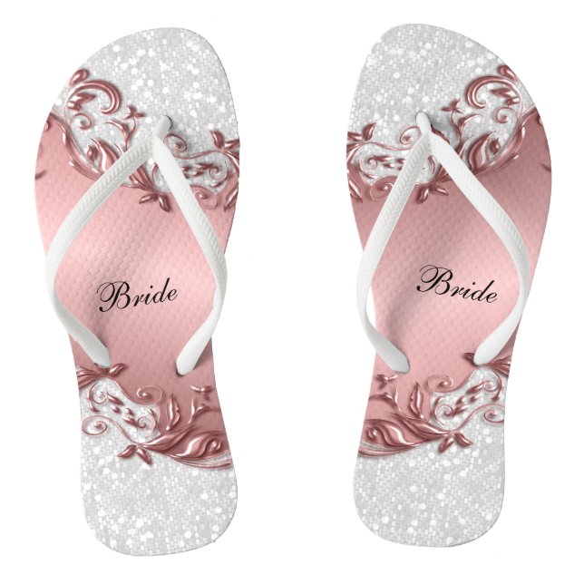 Chanclas Purpurina de Floral y Confetti Metálico Rosa | BOD (Plantilla)