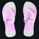 Chanclas Purpurina de Floral y Confetti Rosa | Boda<br><div class="desc">Bridal Party Flip Flop Shoes listo para que usted lo personalize. ⭐ Este Producto es 100% Personalizable. Los gráficos y / o el texto se pueden agregar, borrar, mover, cambiar de tamaño, girar, etc... El 99% de mis diseños en mi tienda están hechos en capas. Esto facilita el redimensionar y...</div>