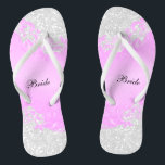 Chanclas Purpurina de Floral y Confetti Rosa | Boda<br><div class="desc">Bridal Party Flip Flop Shoes listo para que usted lo personalize. ⭐ Este Producto es 100% Personalizable. Los gráficos y / o el texto se pueden agregar, borrar, mover, cambiar de tamaño, girar, etc... El 99% de mis diseños en mi tienda están hechos en capas. Esto facilita el redimensionar y...</div>