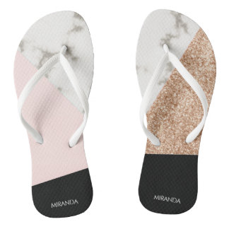 Chanclas Purpurina de mármol Rosa Mosaic
