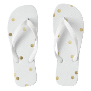 Chanclas Purpurina de oro Confetti Dot Polka Flip Flop Sand