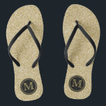 Chanclas Purpurina de oro de moda en el Monograma Favor de<br><div class="desc">Celebre con estilo con estos modernos chanclos bodas. Este diseño es fácil de personalizar con tu propia redacción y tus invitados estarán encantados cuando reciban estos fabulosos favores de fiesta.</div>