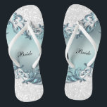 Chanclas Purpurina Floral y confetti de metal azul | Boda<br><div class="desc">Bridal Party Flip Flop Shoes listo para que usted lo personalize. ⭐ Este Producto es 100% Personalizable. Los gráficos y/o el texto se pueden agregar, borrar, mover, cambiar de tamaño, girar, etc... El 99% de mis diseños en mi tienda están hechos en "LAYERS". Esto facilita el redimensionar y mover los...</div>