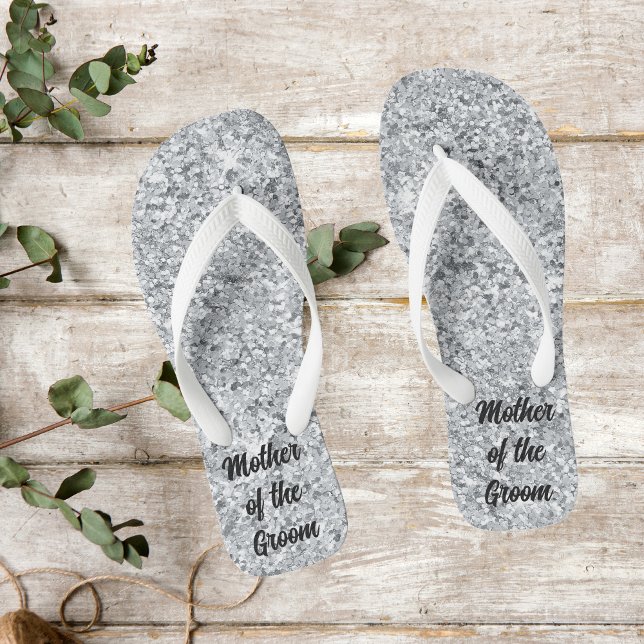 Chanclas Purpurina plateada Madre de la Boda de Novia Groom (Subido por el creador)