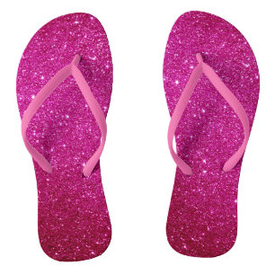 Chanclas Purpurina rosa caliente Fuschia y Glam