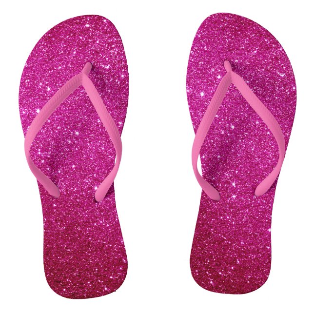 Chanclas Purpurina rosa caliente Fuschia y Glam (Plantilla)