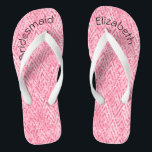 Chanclas Purpurina Rosa Monogramada Personalizada<br><div class="desc">Un regalo divertido para las damas de honor. Cuando sus pies estén cansados al final de la noche,  ¡ella los querrá! ¡Personalizarlos!</div>
