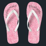 Chanclas Purpurina Rosa Monogramada Personalizada<br><div class="desc">Un regalo divertido para las damas de honor. Cuando sus pies estén cansados al final de la noche,  ¡ella los querrá! ¡Personalizarlos!</div>