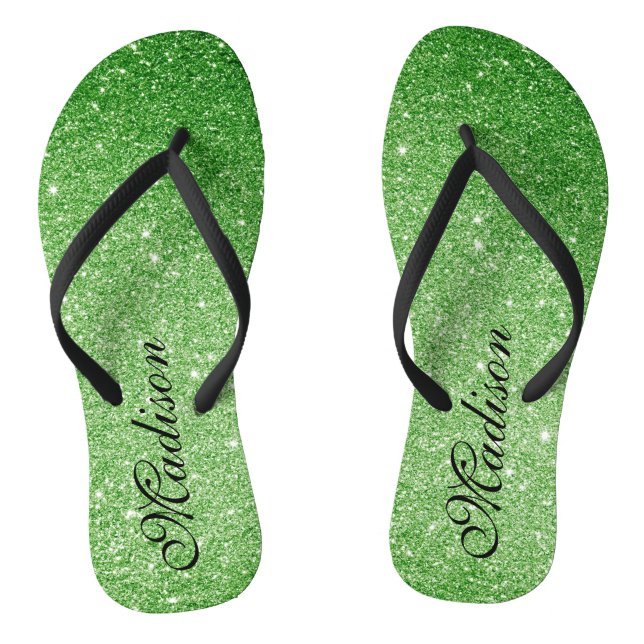Chanclas Purpurina verde esmeralda Glitz y Glam Personaliza (Plantilla)