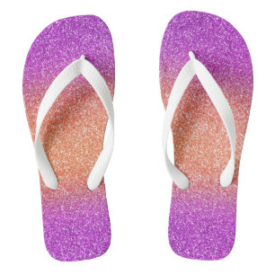 Chanclas Purpurinas Ombre Naranja Rosado, Pareja de