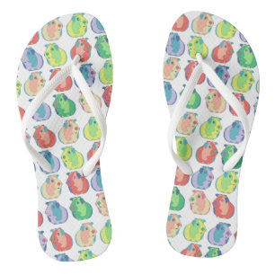 Chanclas Quirky Pop Art Guinea Patrón de color de cerdo