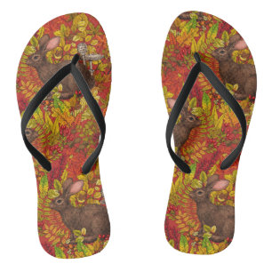 Chanclas Rabbit otoñal en rojo