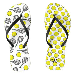 Chanclas Racquet de bolas de tenis Blanco amarillo Deportes