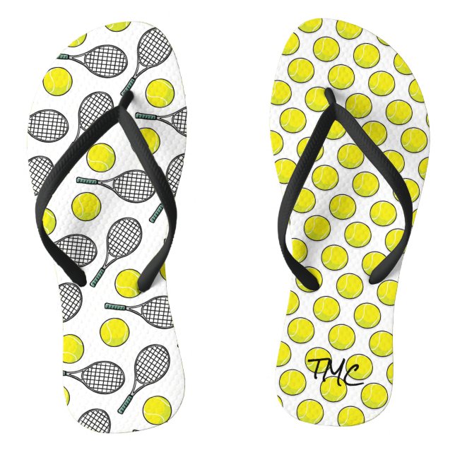 Chanclas Racquet de bolas de tenis Blanco amarillo Deportes (Plantilla)