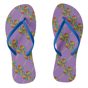 Chanclas Rainbow Lollipop Lolly Candy Print Purple Pride