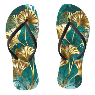 Chanclas Rama con hojas doradas Ginko Biloba