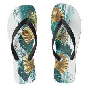 Chanclas Rama con hojas doradas Ginko Biloba