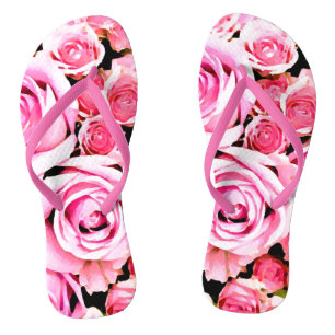 Chanclas Ramo de rosas rosadas