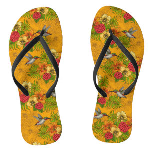 Chanclas Ramos tropicales y colibríes 2