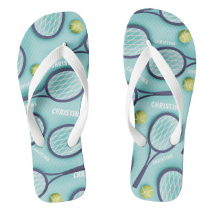 Chanclas Raqueta de Tenis Pelota & Nombre de Niñas Patrón A