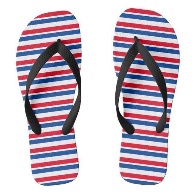 Chanclas Rayado de rojo, blanco y azul  (Plantilla)