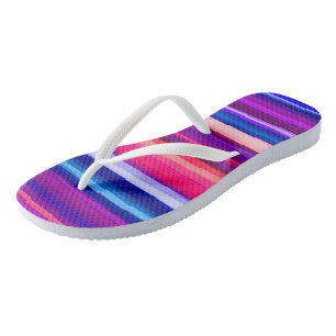 Chanclas Rayas abstractas púrpura, rosa y azul