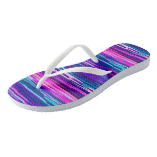 Chanclas Rayas abstractas púrpura, rosa y azul