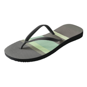 Chanclas rayas abstractas verdes y grises