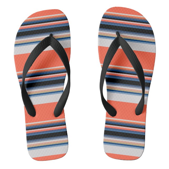 Chanclas Rayas azules de naranja suave (Plantilla)