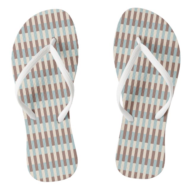 Chanclas Rayas azules de Tan marrón (Plantilla)