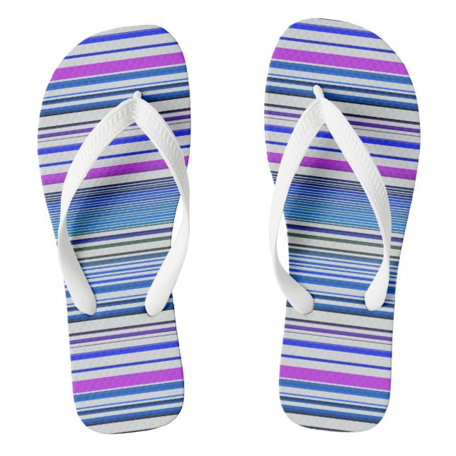 Chanclas Rayas azules violetas lindas (Plantilla)