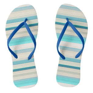 Chanclas Rayas blancas y aqua lindas