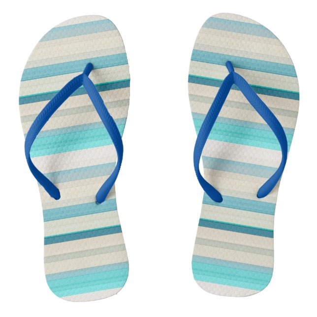 Chanclas Rayas blancas y aqua lindas (Plantilla)