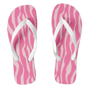Chanclas Rayas cebra - Fuchsia y rosa claro