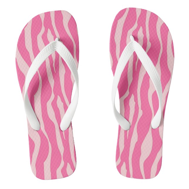 Chanclas Rayas cebra - Fuchsia y rosa claro (Plantilla)