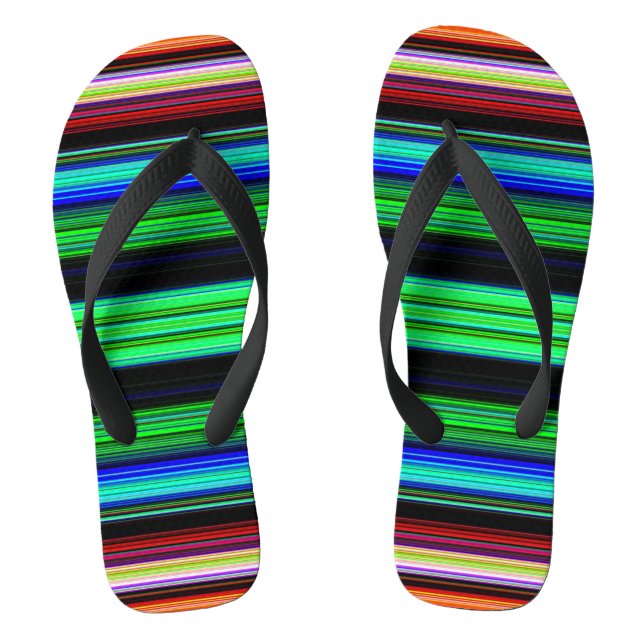 Chanclas Rayas coloridas delgadas - 1 Flip flops adulto (Plantilla)