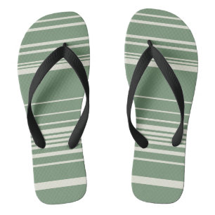 Chanclas Rayas complejas en verde