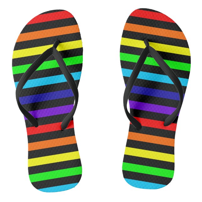 Chanclas Rayas de arco iris Flip Flops (Plantilla)