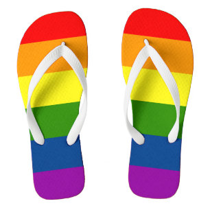 Chanclas Rayas de arco iris Patrón Flip Flops