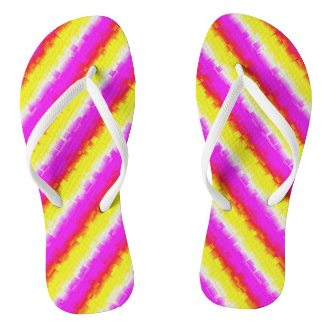 Chanclas Rayas de arco iris rosado de Artdeco (Plantilla)