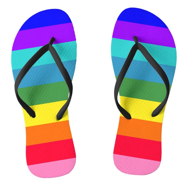 Chanclas Rayas de arcoíris audaces (Plantilla)