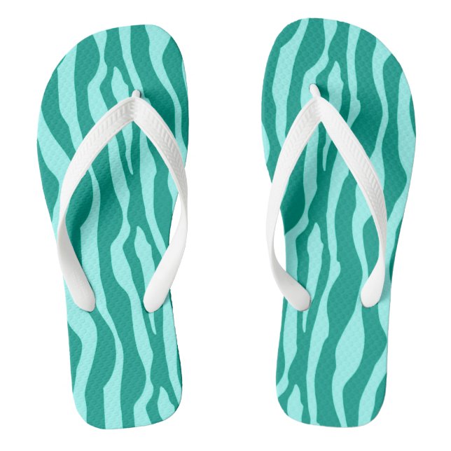 Chanclas Rayas de cebra - Turquesa y Aqua (Plantilla)