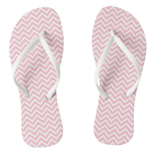 Chanclas Rayas de Chevron de pequeño tamaño rosa y blanco