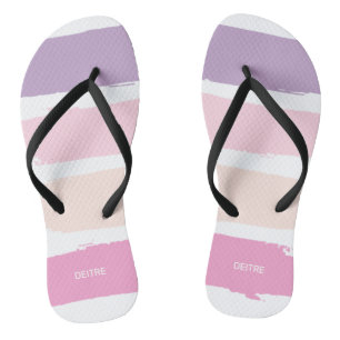 Chanclas Rayas de labio rosado y púrpura Flip Flops