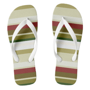 Chanclas Rayas de oliva, verde y roja