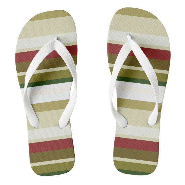 Chanclas Rayas de oliva, verde y roja (Plantilla)
