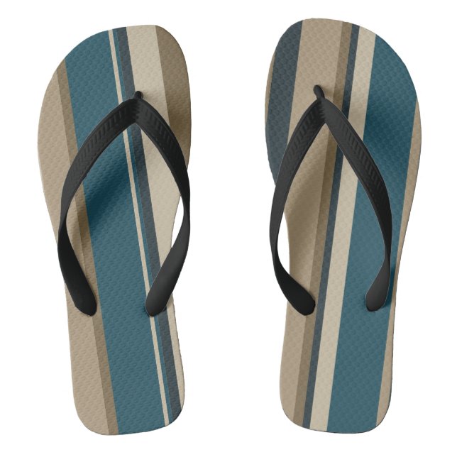 Chanclas Rayas de Teal y Toupe     (Plantilla)