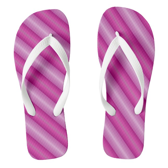 Chanclas Rayas diagonales rosadas (Plantilla)